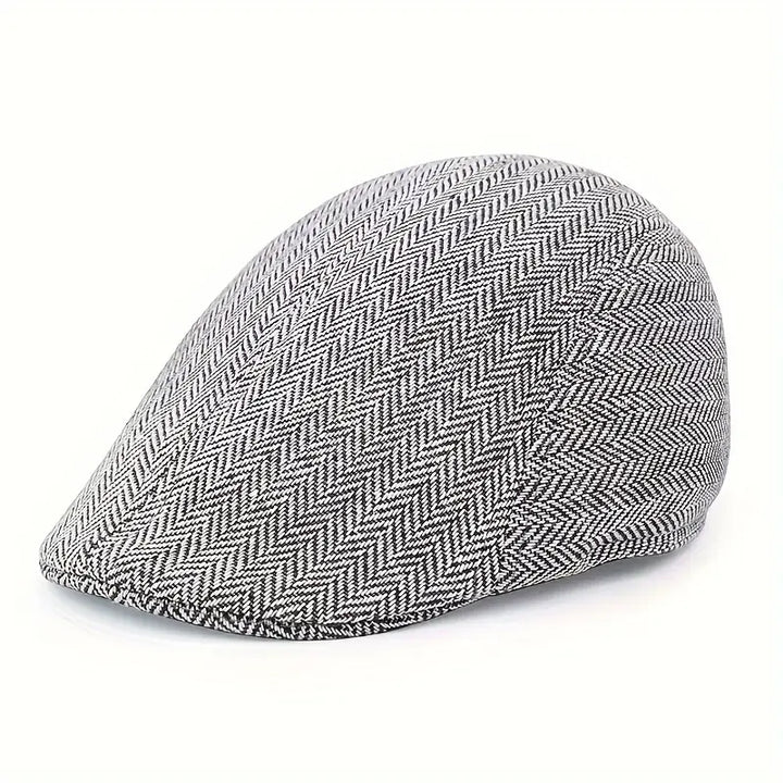 Gemütliche, verstellbare Herren Baskenmütze in Hellgrau. Ideale Kopfbedeckung für Herbst und Winter.