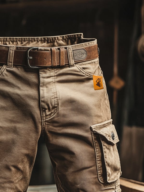 Herren Freizeit Cargo Shorts mit praktischen Taschen, Relaxed Fit. Im Vintage Workwear-Stil für Outdoor & Alltag.