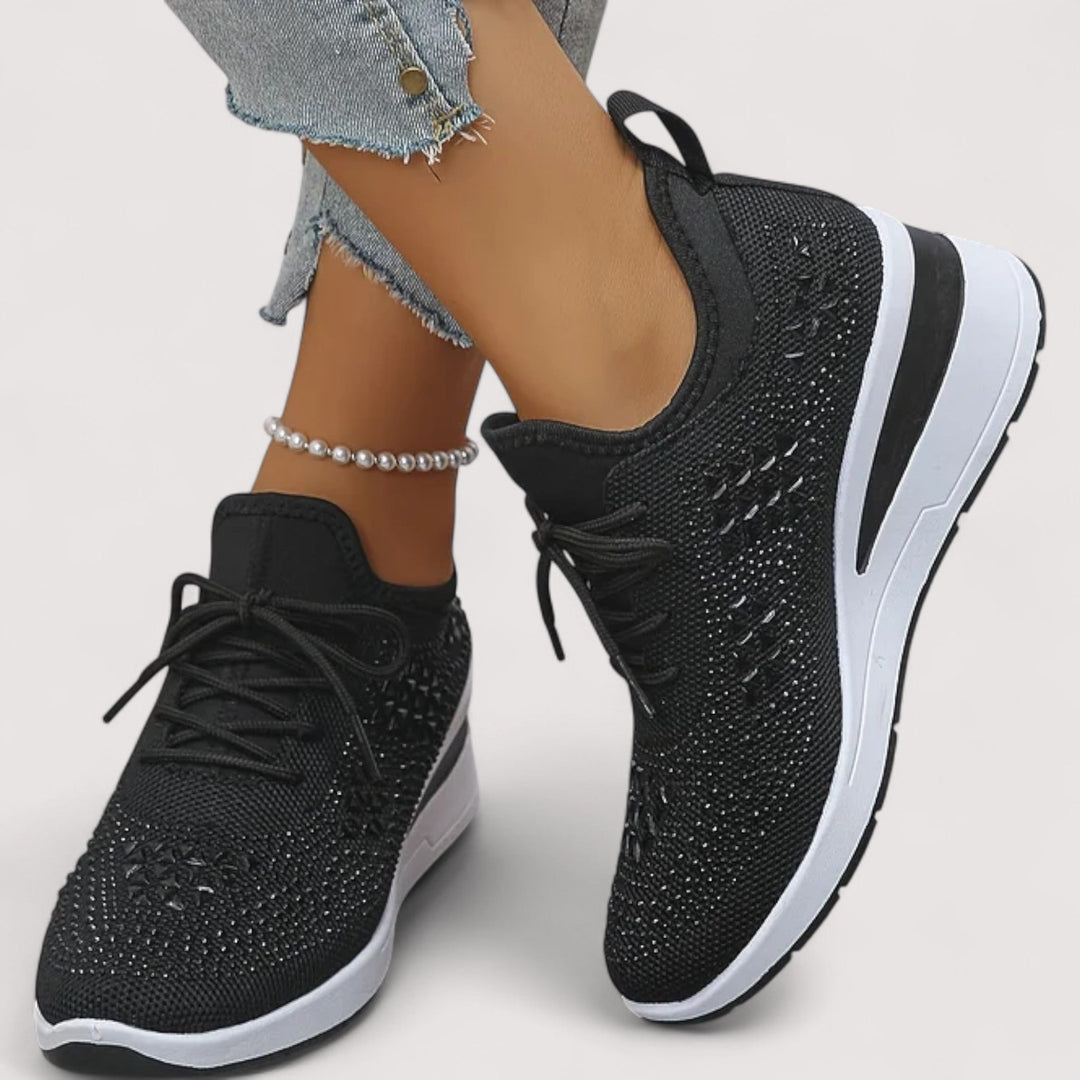 Atmungsaktive Glitzer-Sneaker für Damen, bequem und rutschfest für Freizeit.