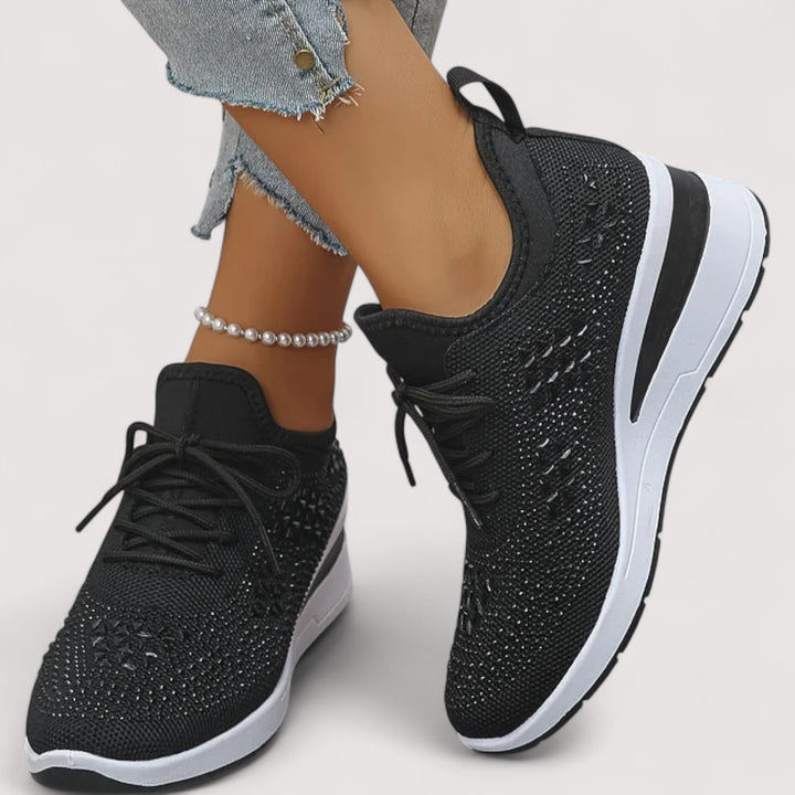 Atmungsaktive Glitzer-Sneaker für Damen, bequem und rutschfest für Freizeit.