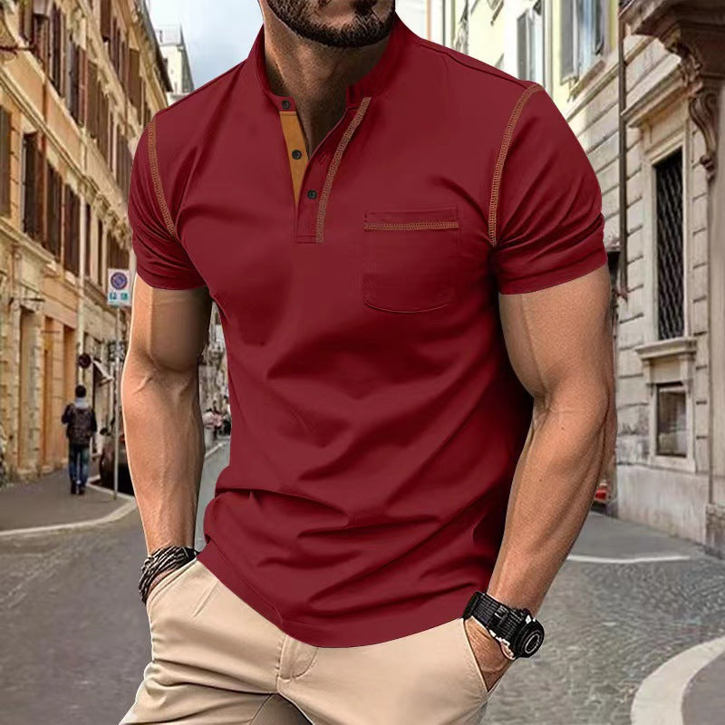 Schnell trocknendes, einfarbiges Herren Poloshirt Kurzarm. Atmungsaktives Slim-Fit Oberteil für sportliche Looks.