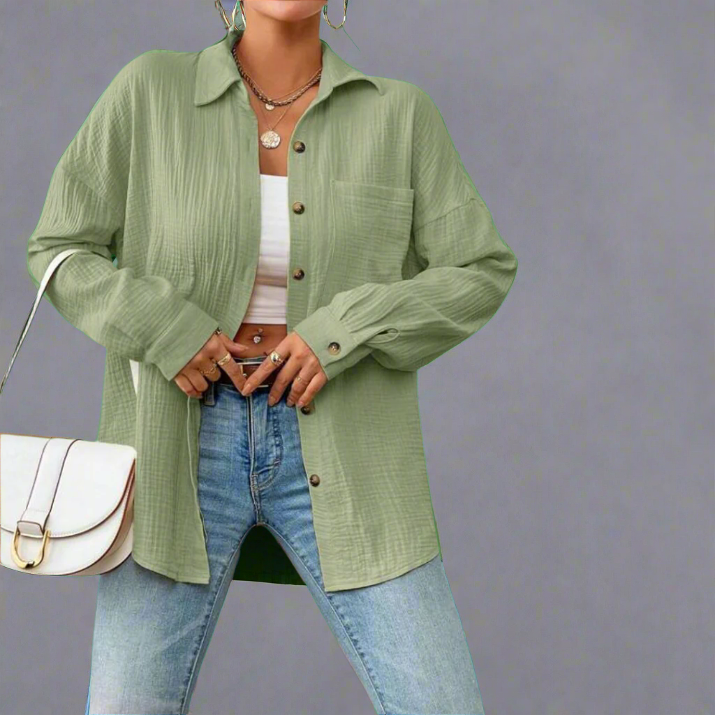 Modische Damenbluse, locker geschnitten, ideal für einen entspannten Casual-Look im Sommer.