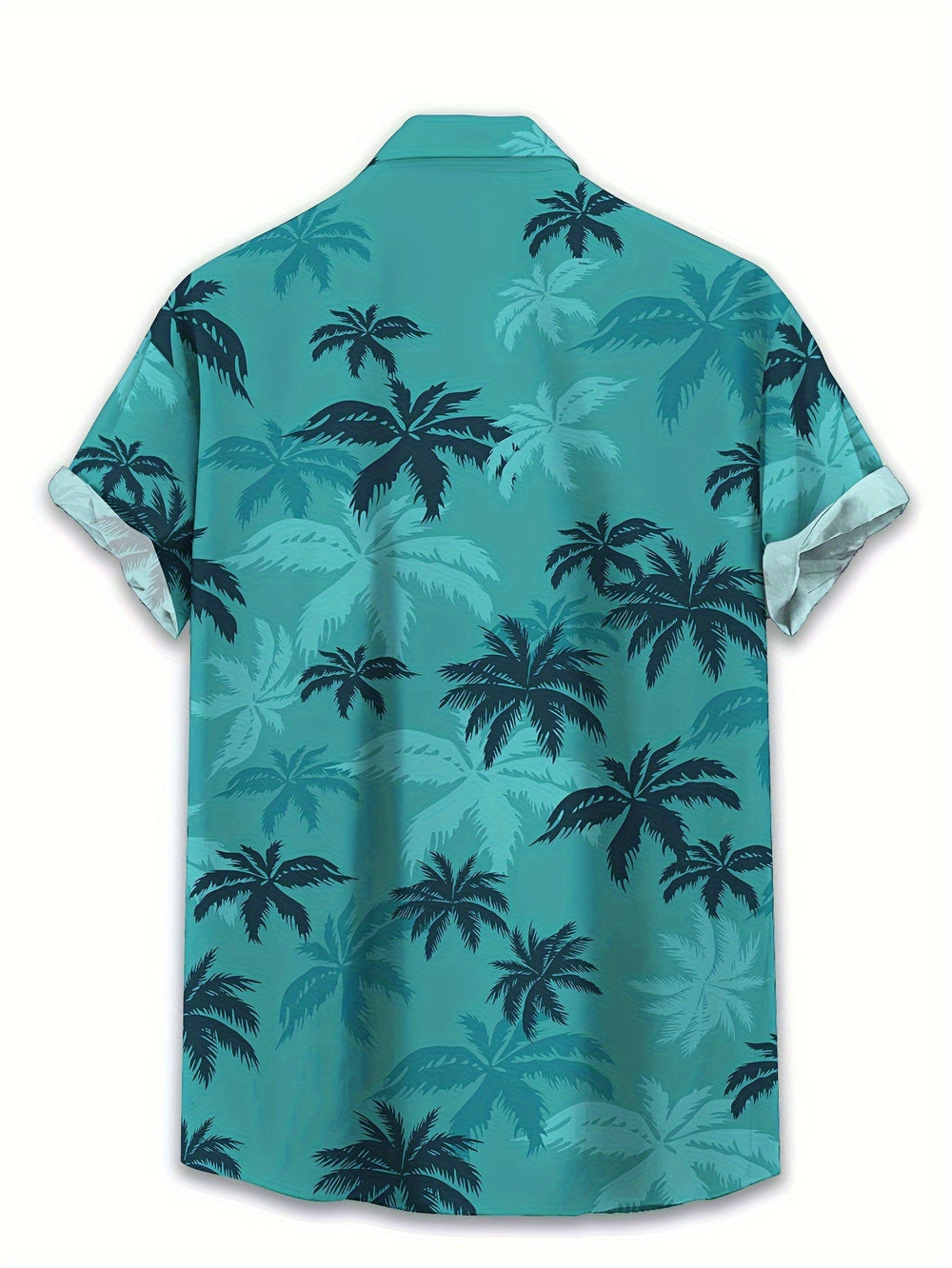 Lässiges Herren Kurzarmhemd mit tropischem Palmenprint, ideal für heiße Sommertage und den Strand.