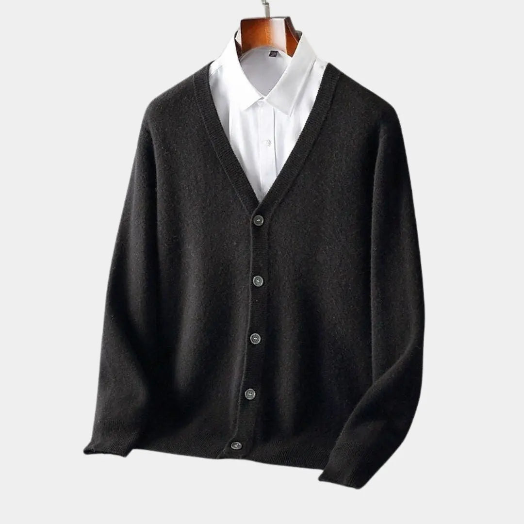 Smart-Casual Herren V-Ausschnitt Strickjacke, elegant und komfortabel für Büro & entspannten Alltag.