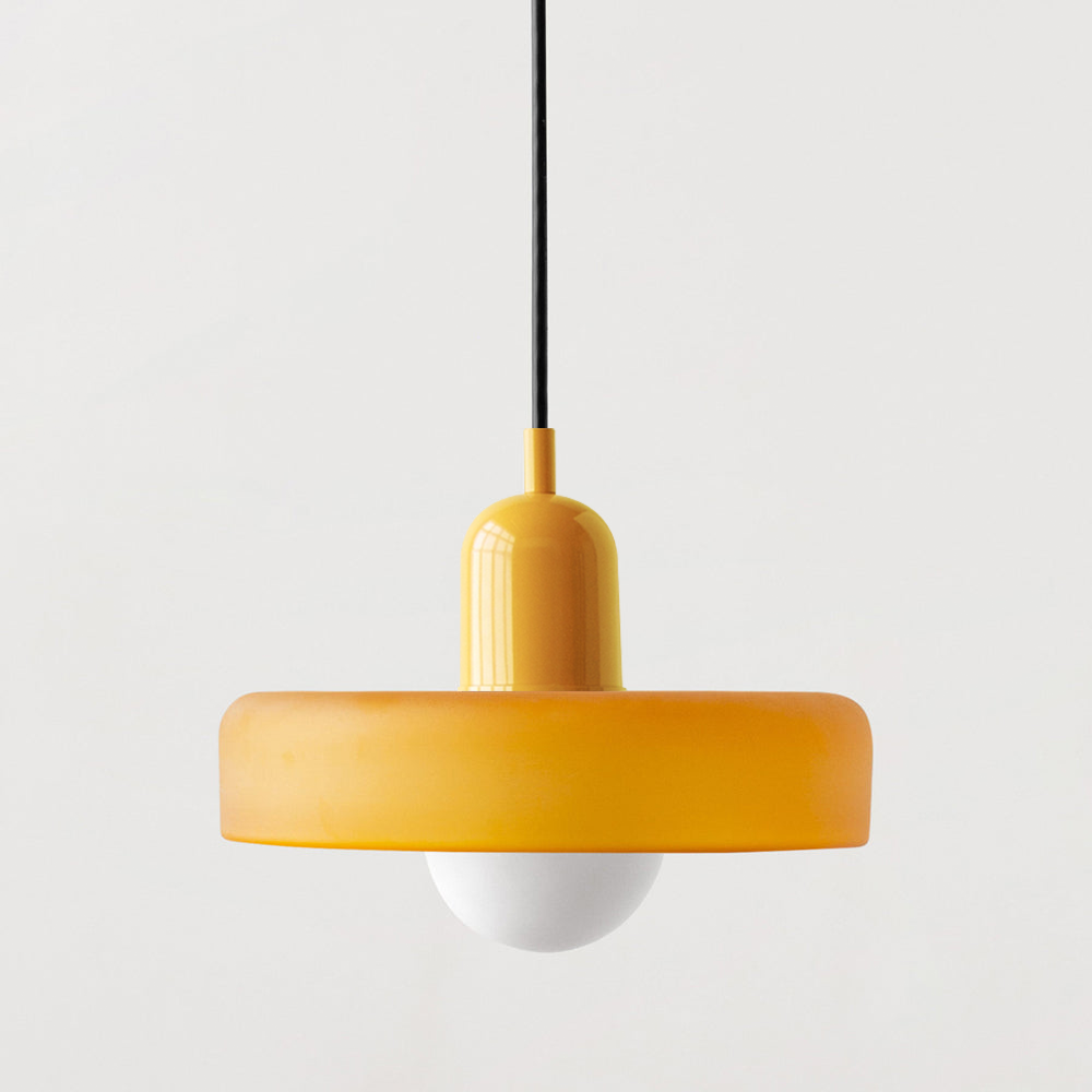 Moderne Deckenleuchte, Buntglas im Bauhaus-Stil, für eine warme Innenbeleuchtung.