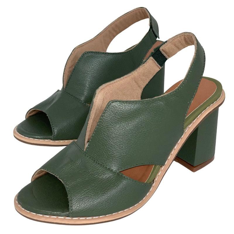 Selina Ledersandalen für Damen: Bequeme Sommerschuhe mit Komfortfußbett & elegantem Absatz.