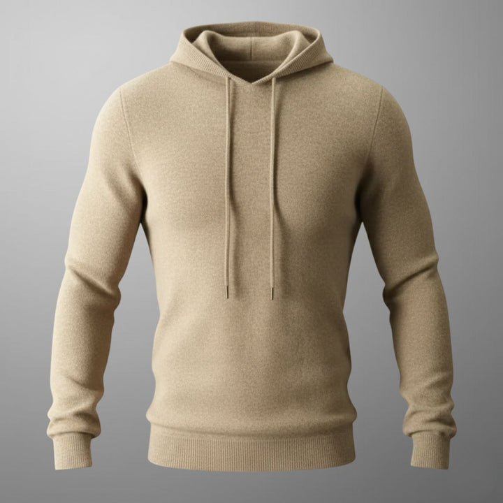 Herren Leicht-Hoodie mit verstellbarer Kapuze und geripptem Saum, perfekt für bequeme Lagenlooks im Alltag.