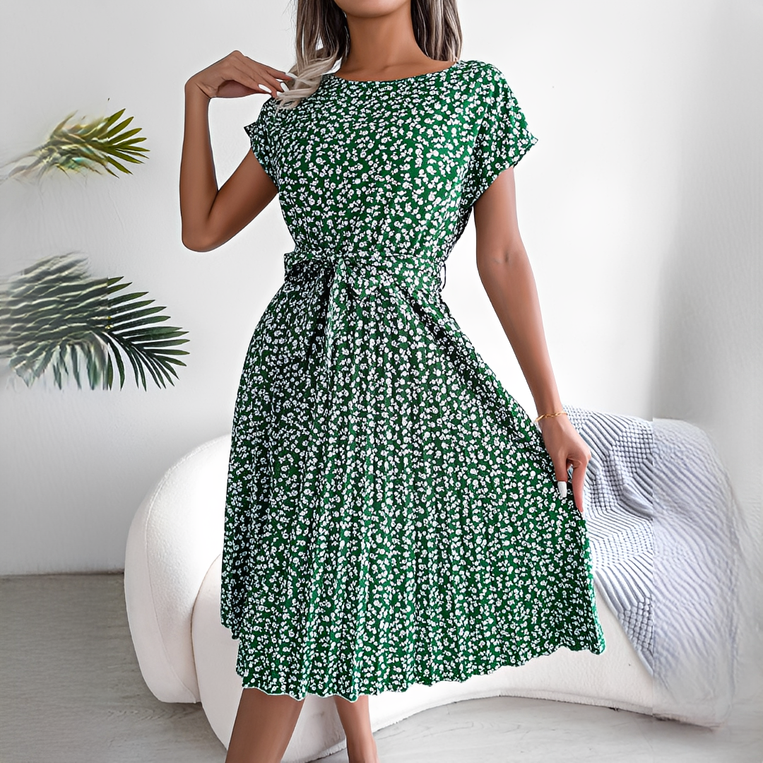 Leichtes Damen Sommerkleid, elegantes Slim Fit Midikleid für Freizeit & Anlässe.