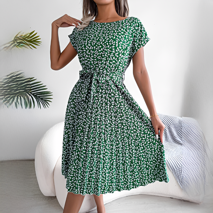 Leichtes Damen Sommerkleid, elegantes Slim Fit Midikleid für Freizeit & Anlässe.