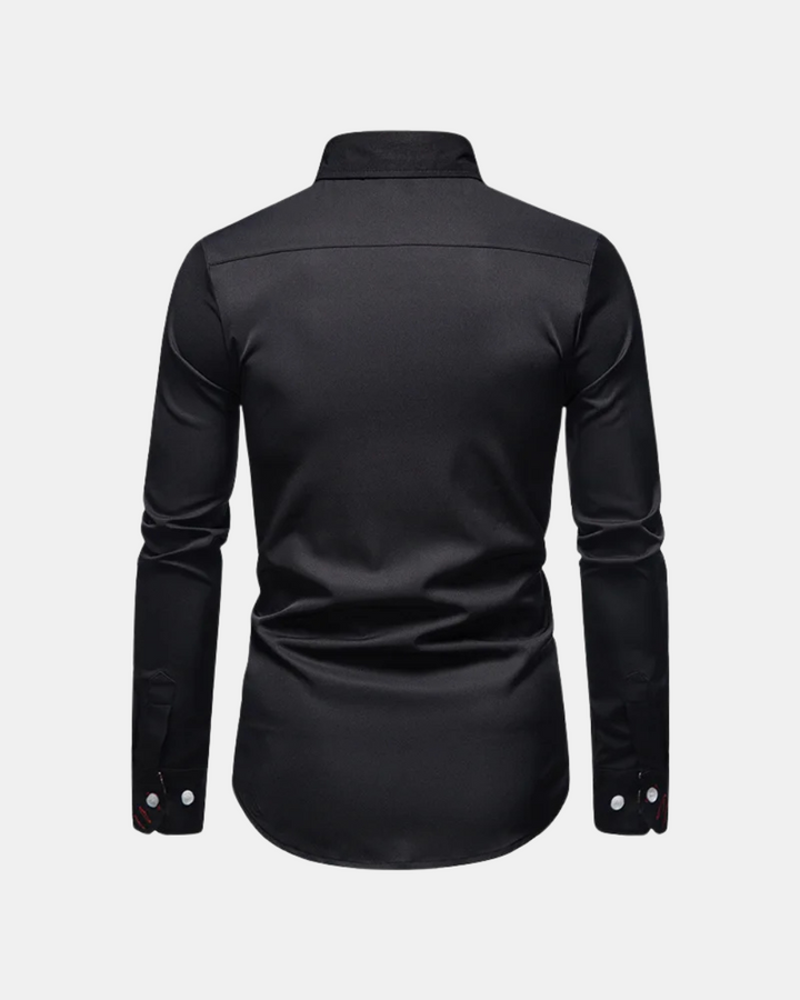Modernes & elegantes Herren Slim Fit Hemd, Feinschnitt in Rot, ideal für Business & stilvolle Freizeitmode.