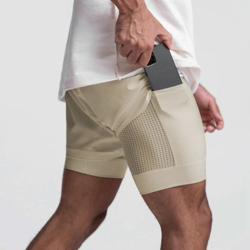 Vielseitige Herren Sportshorts "Noah", 2-in-1, atmungsaktiv, ideal für Radsport, Laufen & Fitness.