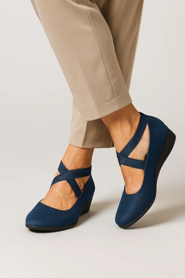 Damen Sandalen für Fußgesundheit: Kreuzriemen-Design, orthopädisch, bequem und rutschfest.