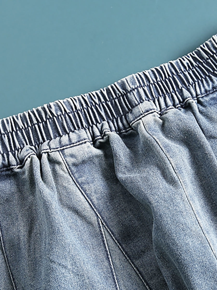 Vielseitige, blaue Damen Baggy Jeans Hose, ideal als Casual Streetwear oder bequeme Freizeithose für Damenmode.