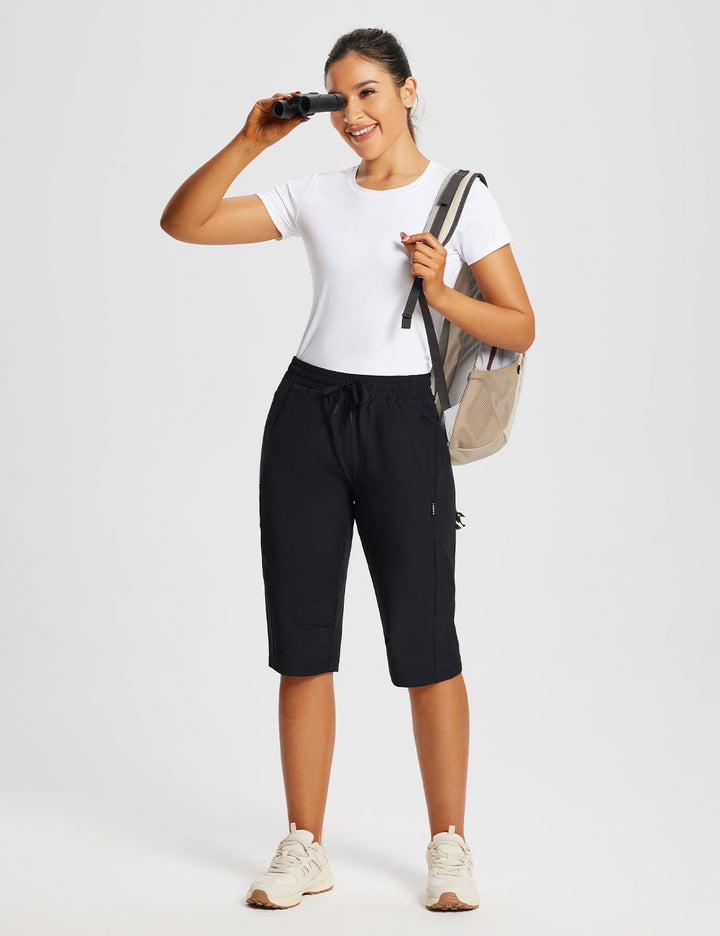Robuste Damen Caprihose, UPF 50+ Schutz, ideal für Outdoor-Sport.