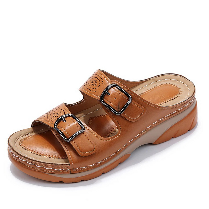 Bequeme Damen Sandalen mit ergonomischer Fußgewölbeunterstützung; ideal für Alltag und Urlaub.