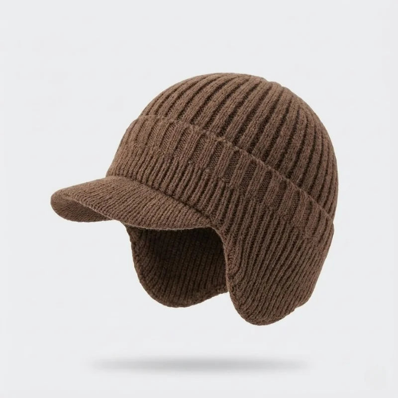 Unisex Wintermütze mit Ohrenklappen in Schwarz, thermisch, perfekt für Schnee und eisige Temperaturen.