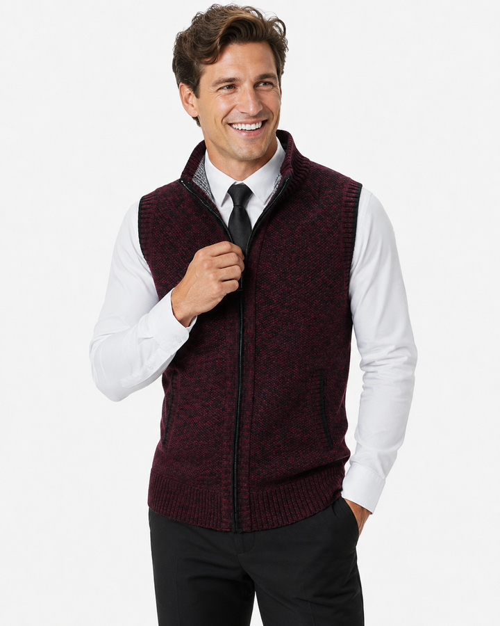 Warme Herren Winterweste aus Wolle mit Samt. Vielseitige Freizeitweste für kalte Tage & elegante Outfits.