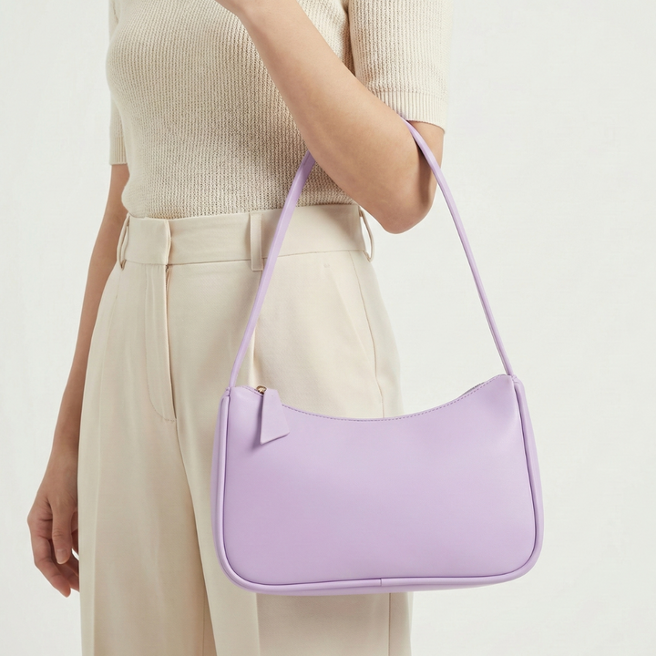Damen Baguette-Umhängetasche aus PU. Kompaktes, stilvolles Design, ideal als kleines Mode-Accessoire für Damen.