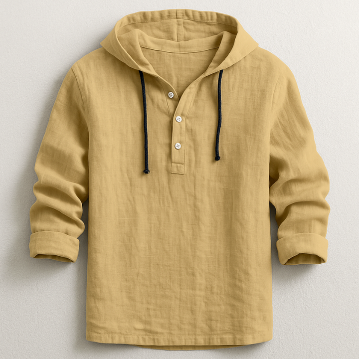 Lässiger Herren Hoodie mit Kapuze und langen Ärmeln. Modisches Freizeithemd mit Rundsaum für den Alltag.