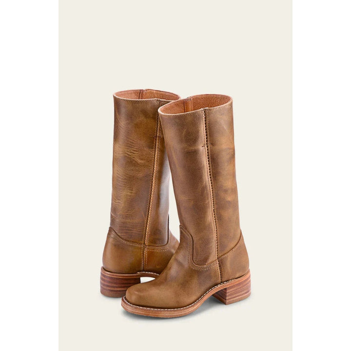 Bequeme Damen Herbst Stiefel "Naomi", wadenhohe Leder-Stiefel mit stilvollem Reißverschluss.