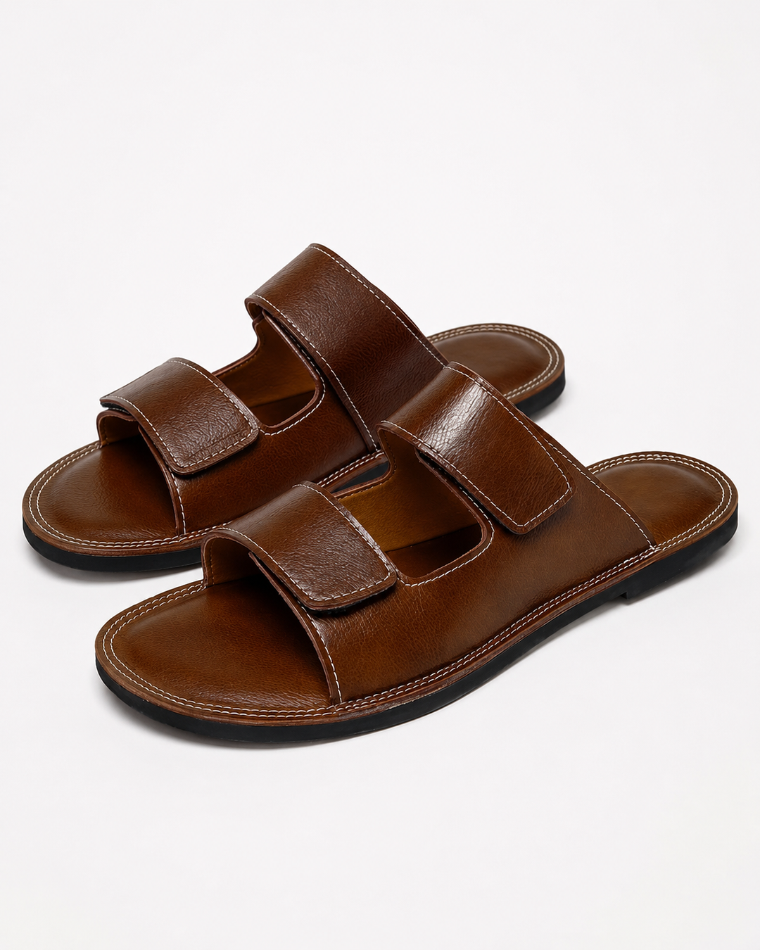 Robuste braune Herren-Freizeitsandalen mit Klettverschluss, wasserdicht für Outdoor, Strand & Urlaub.