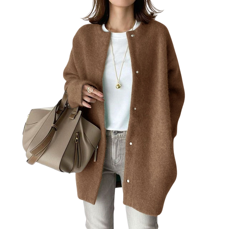Gemütlicher Damen Cardigan, warme Langarm-Strickjacke. Perfektes Oberteil für den Herbst- & Winteralltag.