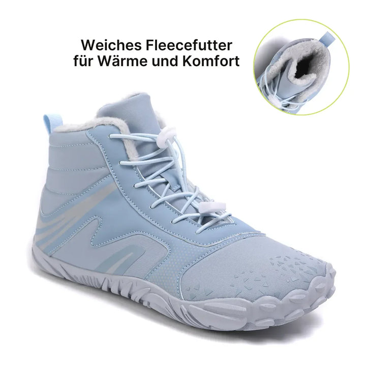Warme Barfuß-Winterstiefel für Unisex mit breiter Zehenbox, flexibel & wasserabweisend.