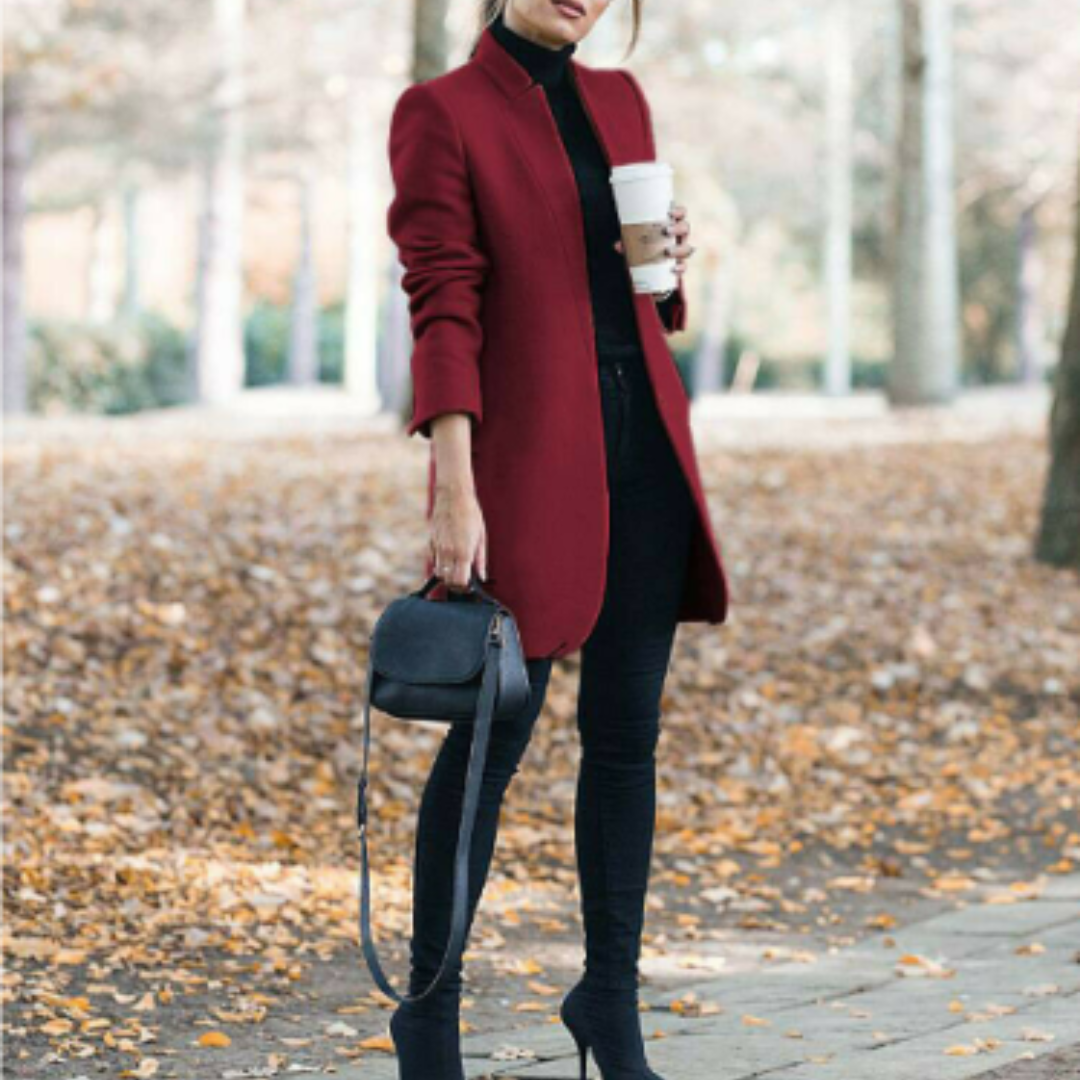 Warmer Damen Mantel mit Stehkragen. Idealer Begleiter für kalte Wintertage. Wintermode mit Komfort.