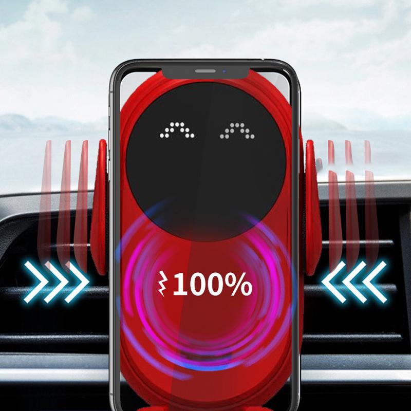Kfz Telefonhalterung mit kabellosem Lader für Lüftungsgitter & Armaturenbrett. Universelle Smartphone-Halterung.