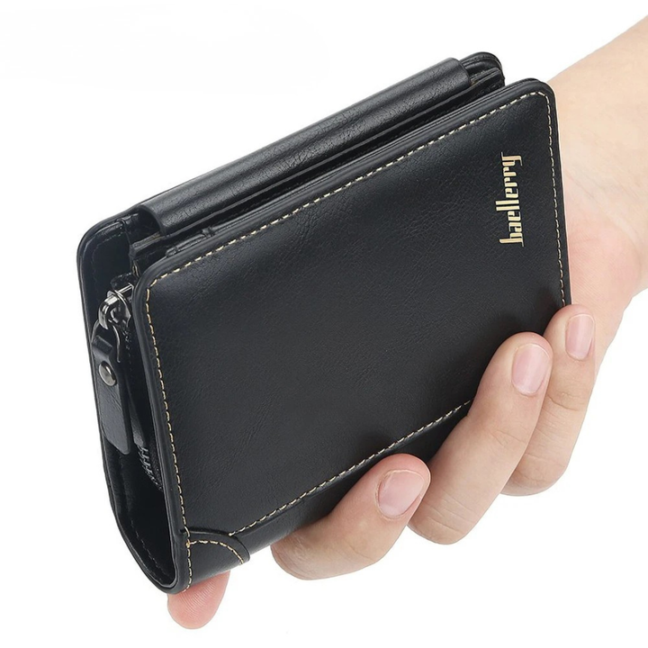 Sichere RFID-Brieftasche aus langlebigem PU-Leder, schützt Kreditkarten vor Datendiebstahl, kompakt und funktional.