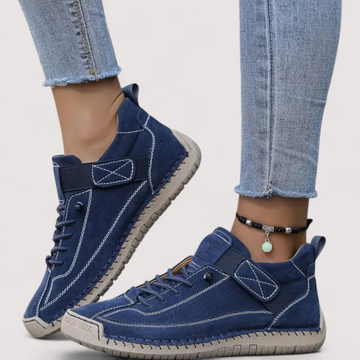 Moderner Damen Komfortschuh: atmungsaktiver Sneaker mit rutschfester Sohle.