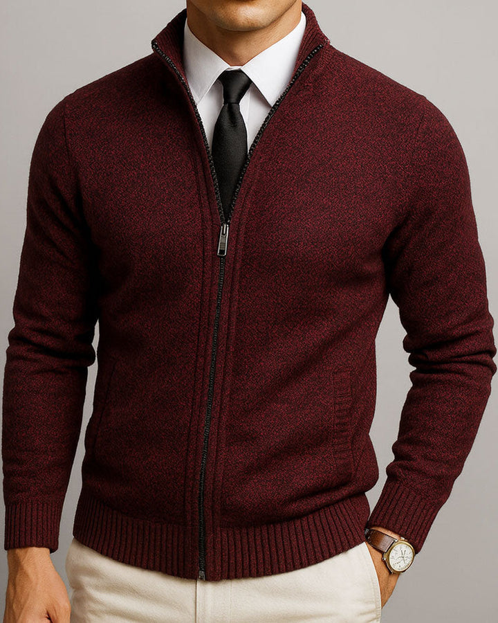 Vielseitige Herren Strickjacke in Grau, kombiniert Eleganz und Komfort für jeden Anlass.