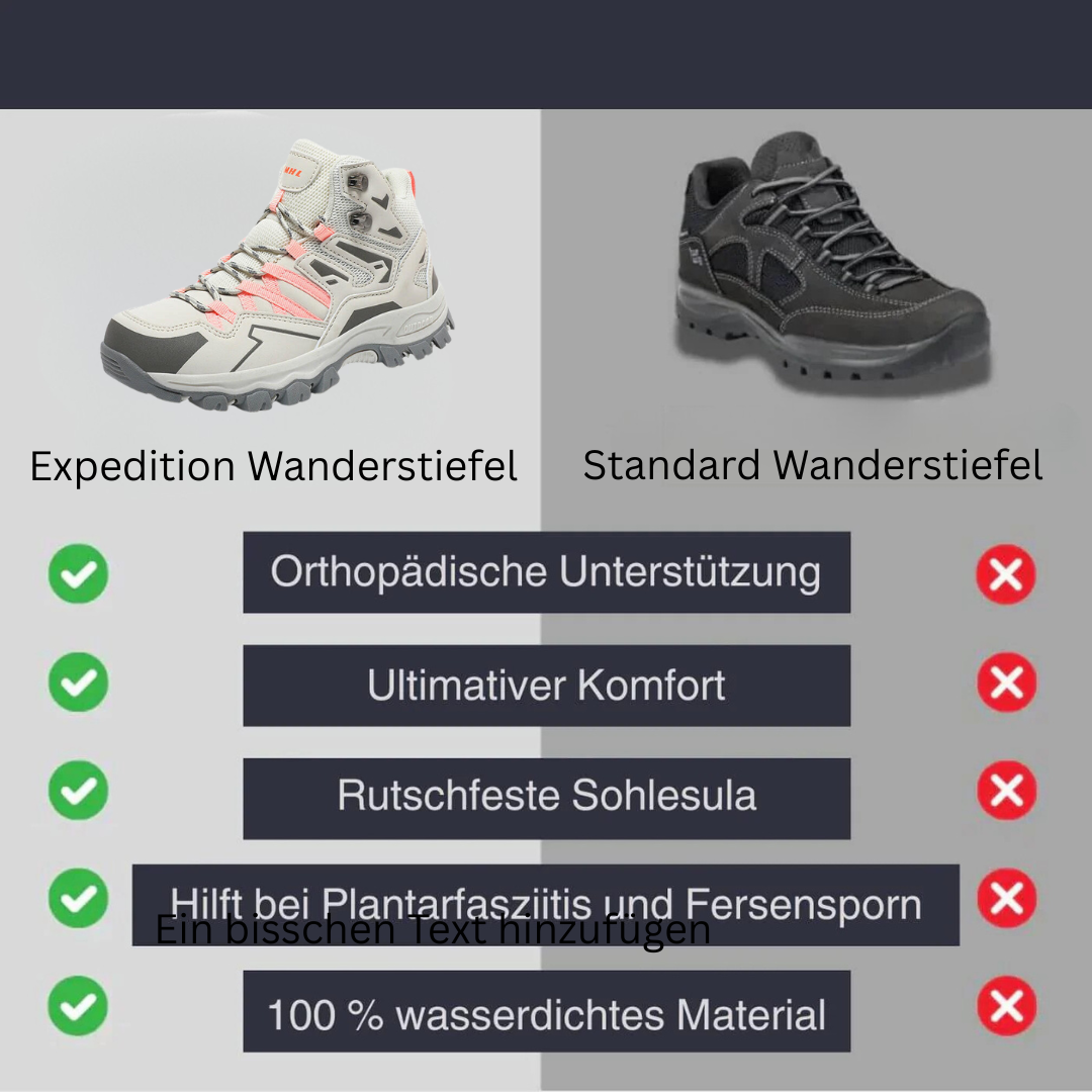 Leichte Damen Expedition Wanderschuhe, rutschfest & komfortabel für sicheren Halt beim Trekking.