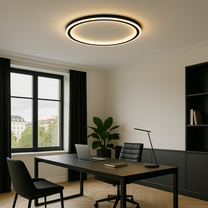 Design-Deckenlampe LED, dimmbar, energieeffizient, passt perfekt in moderne Wohnungen.