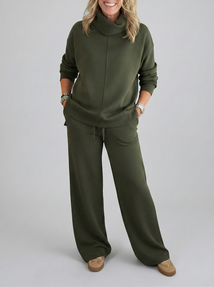 Elegantes Damen Freizeit Set: weicher Zweiteiler mit lockerem Schnitt, perfekt für einen stilvollen Look.