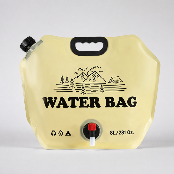 Kompakter, lebensmittelechter Wasserkanister (5L, 8L, 10L) für Reisen und Picknick.
