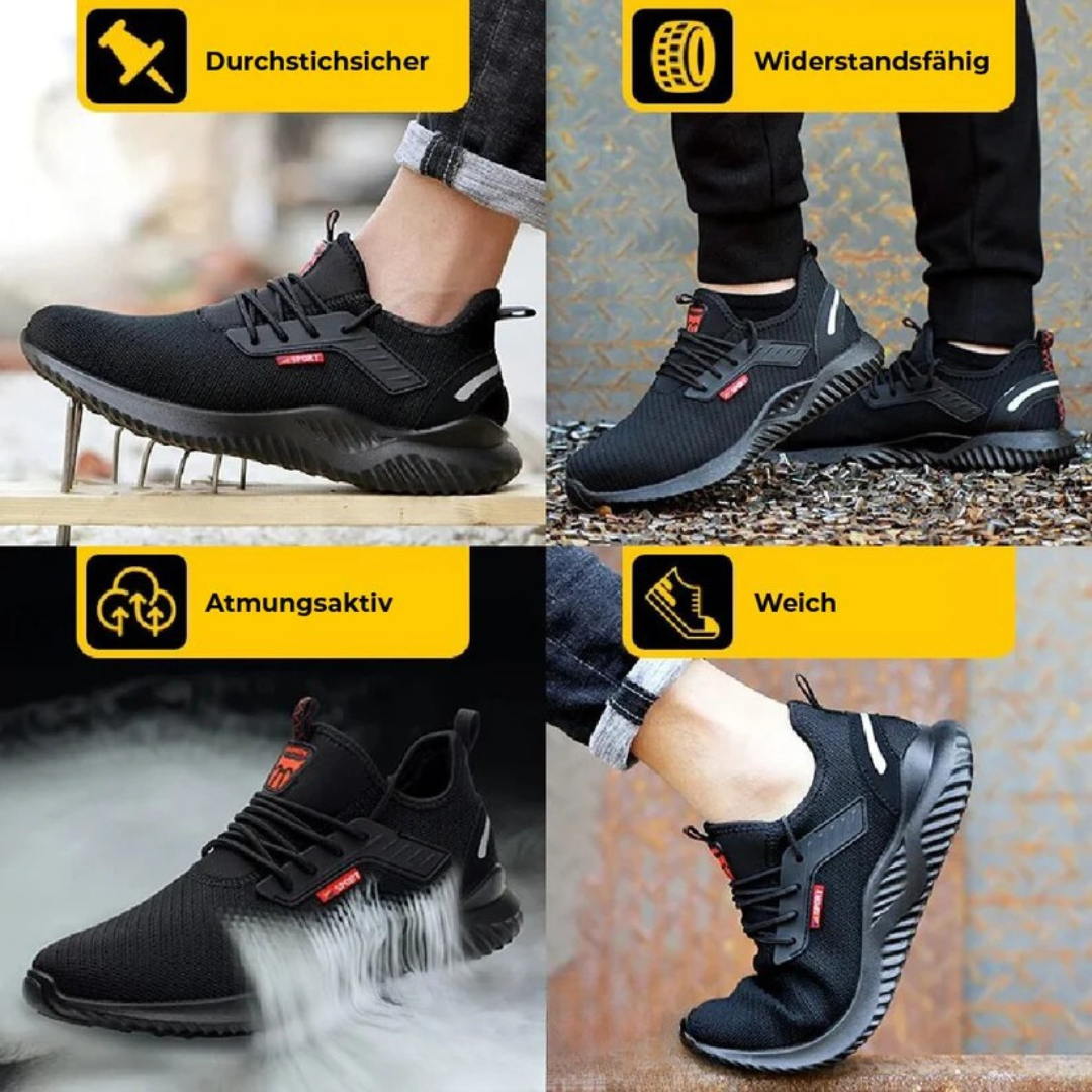 Moderne schwarze Mary Jane Schuhe für Damen. Flach, mit Riemen, ideal als Komfortschuhe für Büro & Freizeit.