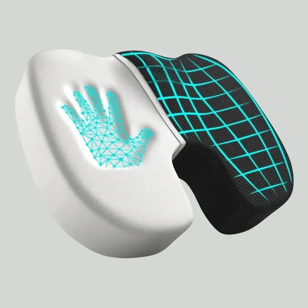 Orthopädisches 4D Sitzkissen für ergonomisches Sitzen, Haltungskorrektur & Rückenkomfort.