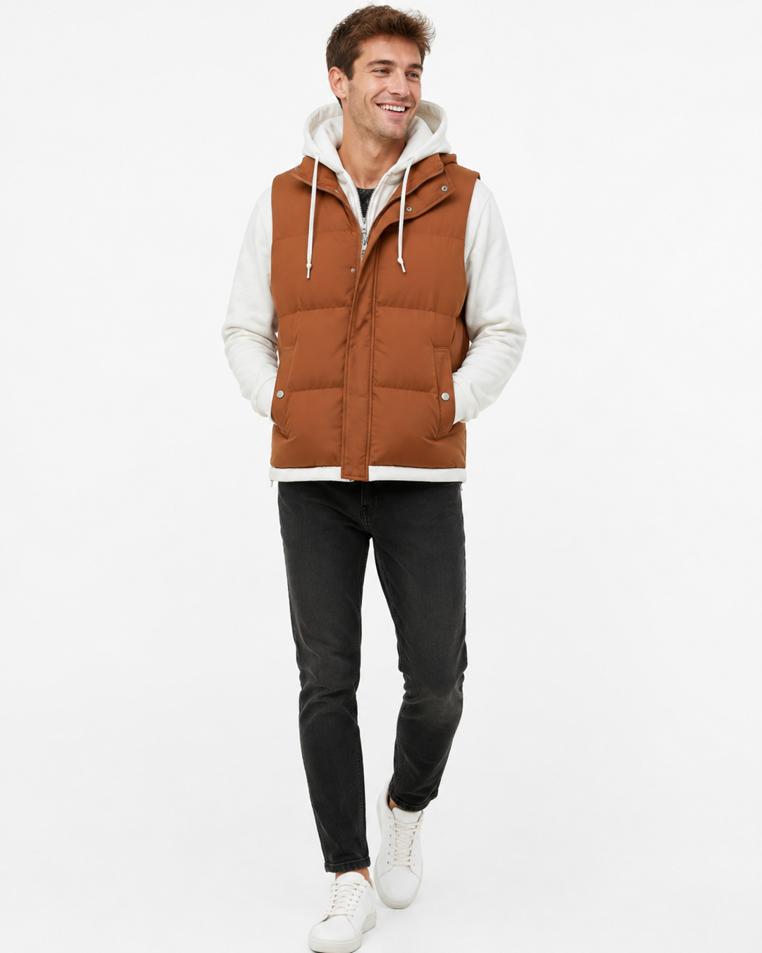 Robuste, leichte Outdoor-Baumwollweste. Unisex Design, ärmellos, perfekt für aktive Freizeit & Wanderungen.