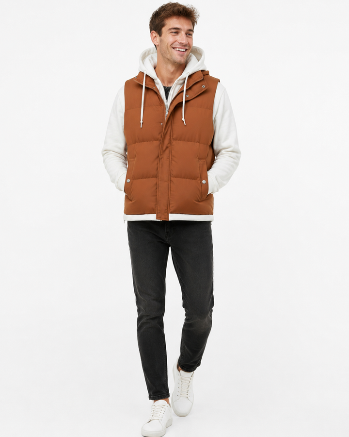 Robuste, leichte Outdoor-Baumwollweste. Unisex Design, ärmellos, perfekt für aktive Freizeit & Wanderungen.