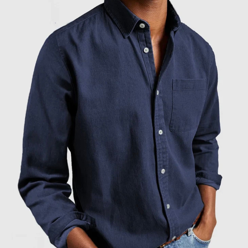 Vielseitiges Herren Jeanshemd aus Denim mit langen Ärmeln, ideal für Freizeit und Alltag.