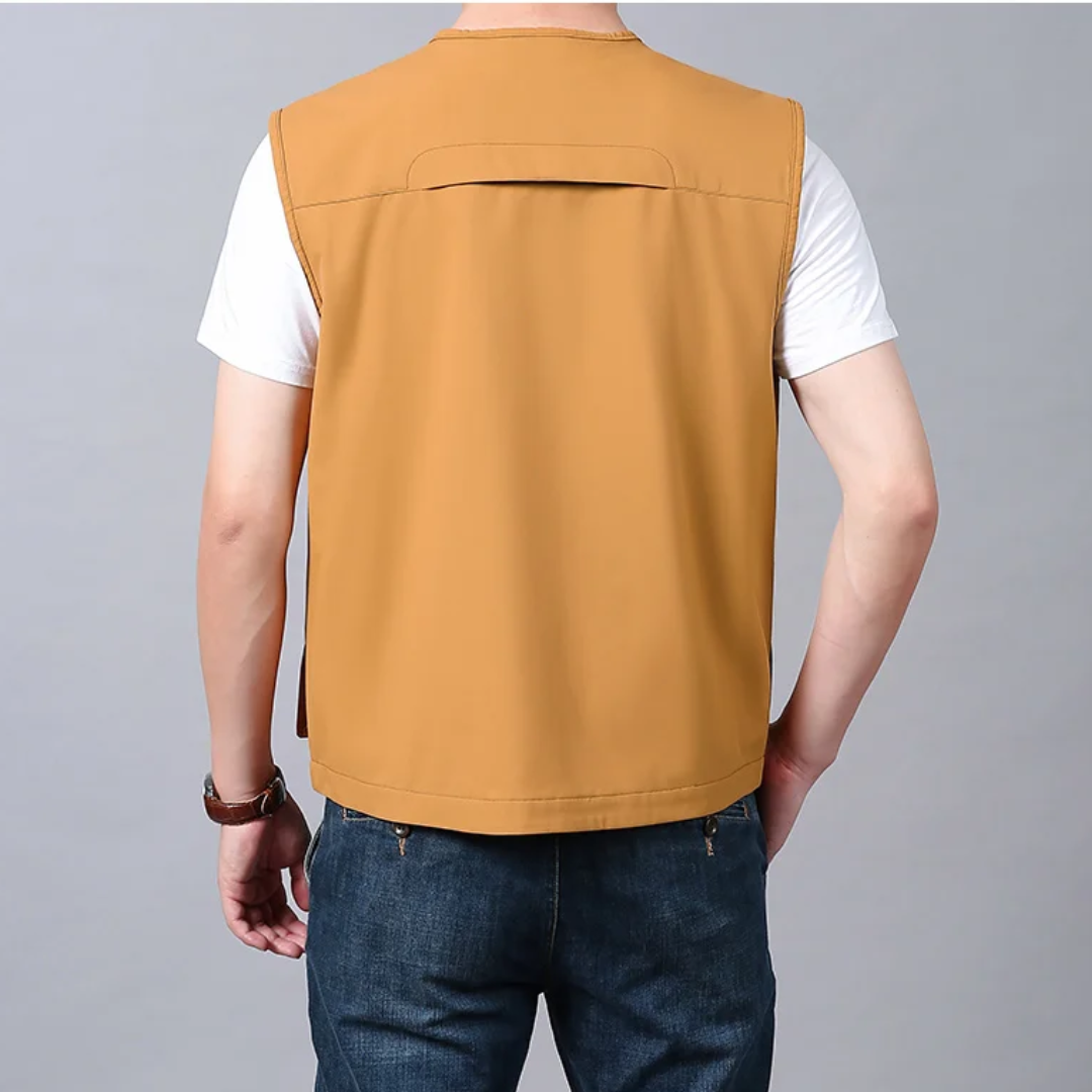 Geräumige Herren Fotoweste mit vielen Taschen, ideal für Fotografen, Outdoor & Urban.