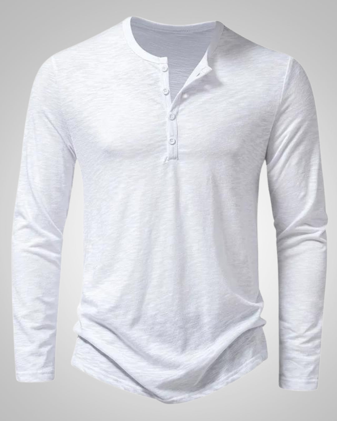 Eleganter Herren Slim Fit Langarm Henley. Komfortables Shirt für stilvolle Casual-Looks.