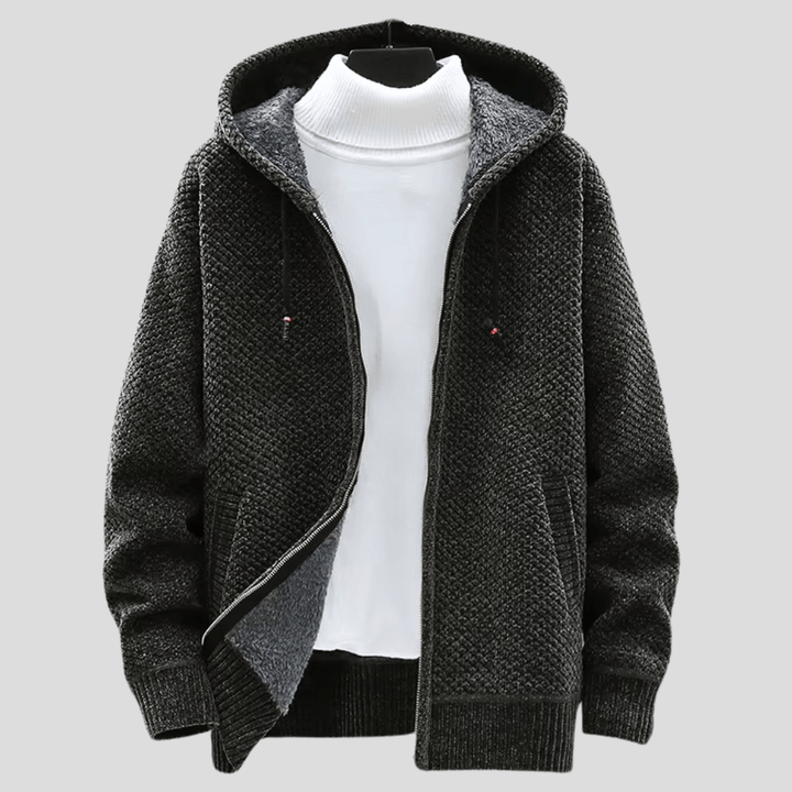 Vielseitiger Herren Strick-Hoodie, ideal für moderne Herren Mode. Stylischer Kapuzenpullover für Casual & Alltag.