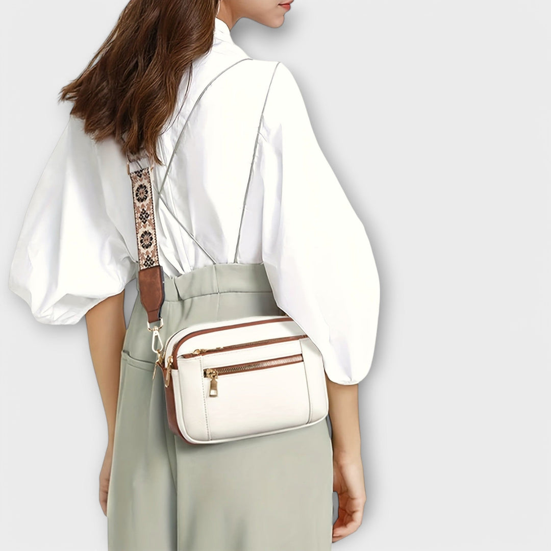 Boho-Chic Umhängetasche für Damen, aus veganem Leder, Retro-Design, stilvoll & trendig.