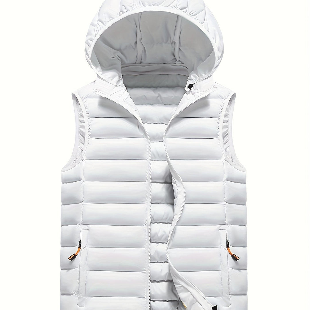 Coole Herren Steppweste mit Kapuze, leicht, warm & modern für den Herbst-Winter-Look.