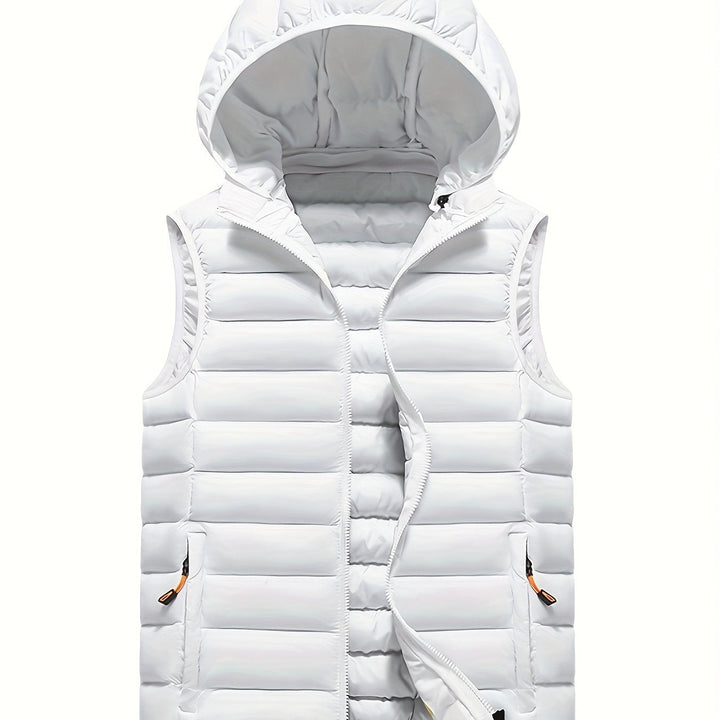 Coole Herren Steppweste mit Kapuze, leicht, warm & modern für den Herbst-Winter-Look.