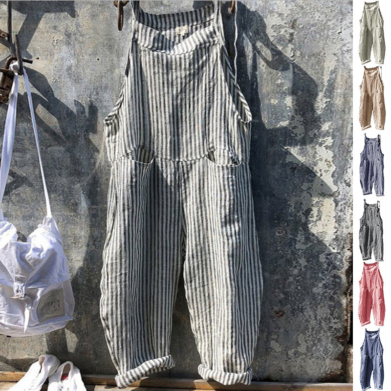 Damen Streifen Jumpsuit von Lois Amsterdam. Lässiger Einteiler für den Sommer und bequemen Alltagslook.