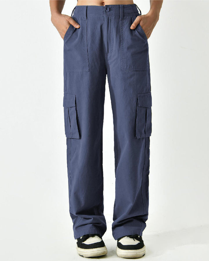 Lässige Damen Hose: bequeme Cargohose mit geradem Bein, ideal für den Alltag und Freizeit.