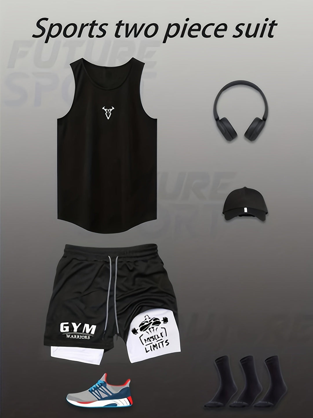 Funktions-Shorts für Herren, ideal für Fitness, Laufen & Sport, leicht und bequem.